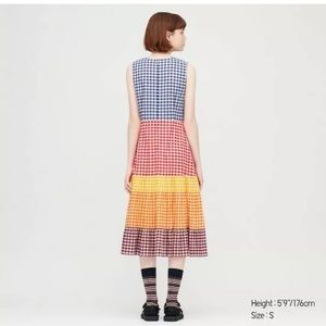 Uniqlo J.W. Anderson midi gingham colorblock dress